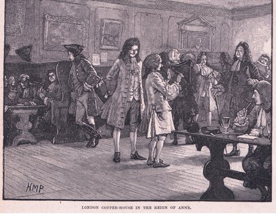 London coffee-house in the reign of Anne circa AD 1710 by Henry Marriott Paget